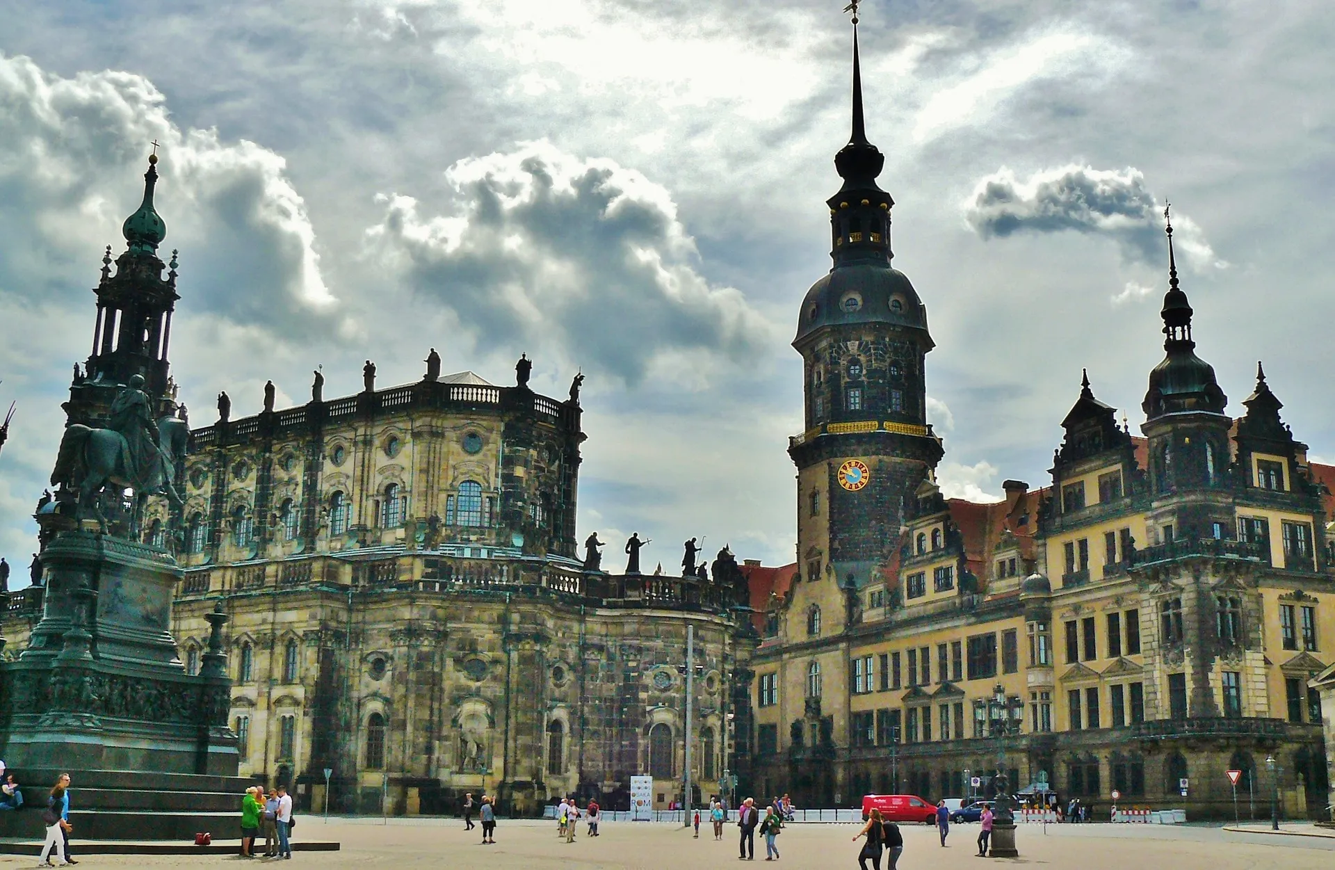 View to Dresden’s castle in Dresden’s historic city center.